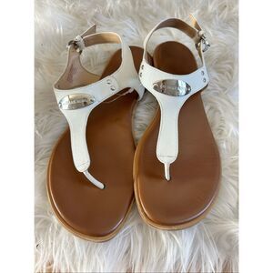 Michael Kors White Leather Sandals Women’s Size 8 Chic & Comfy
